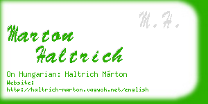 marton haltrich business card