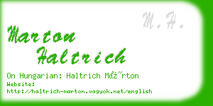 marton haltrich business card
